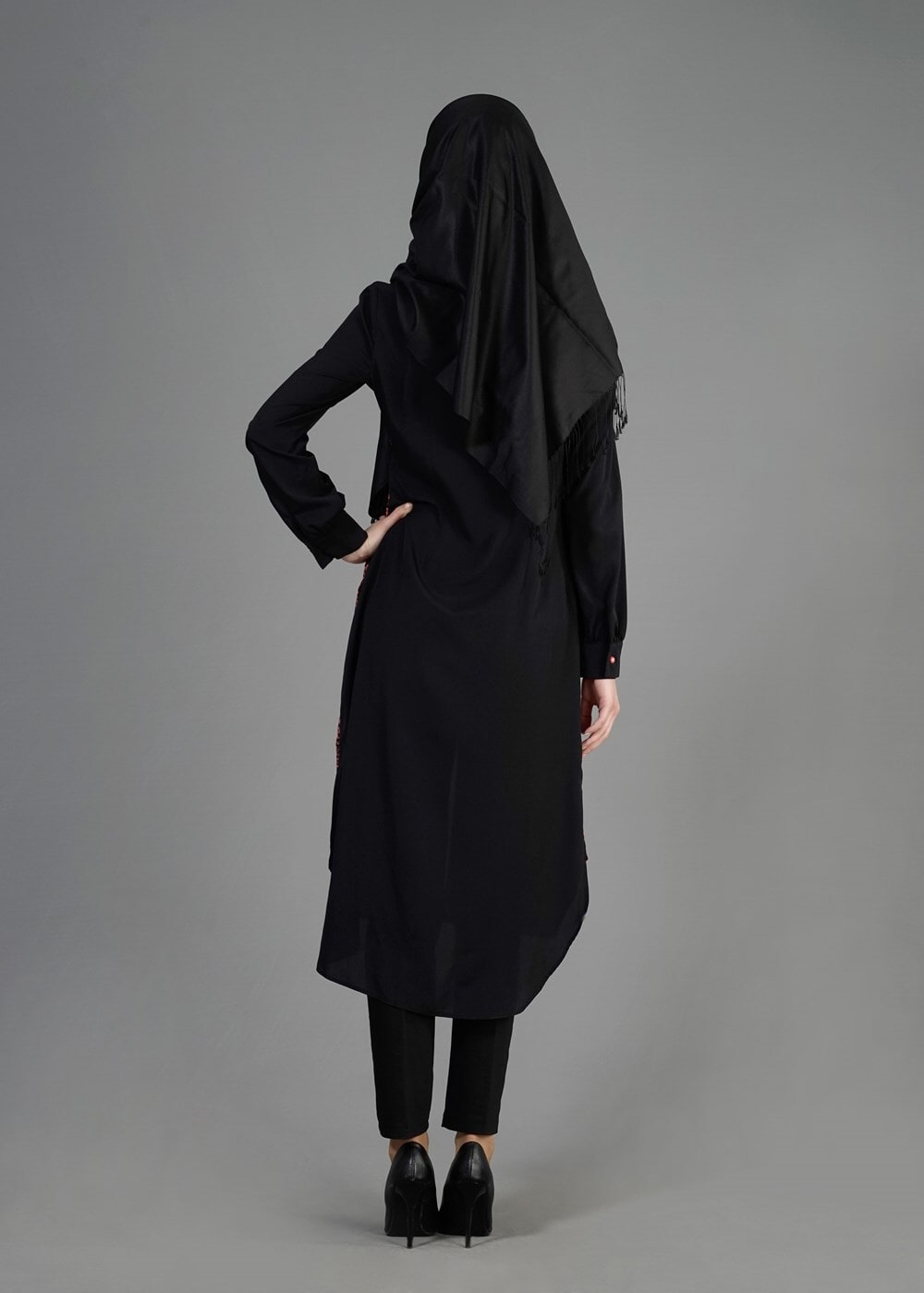 Tesettür giyim YEŞİL LEOPAR DESENLİ TUNİK T 4812