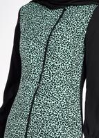 Tesettür giyim YEŞİL LEOPAR DESENLİ TUNİK T 4812