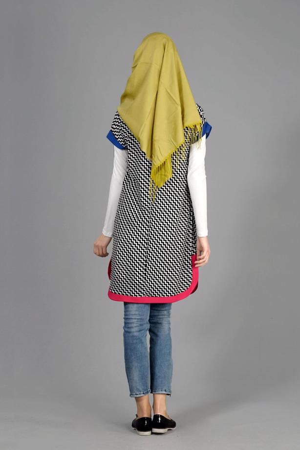 Tesettür giyim  T 4873 Moss Crep Tesettür Tunik-Alv Fashion - TRENDTESETTÜR