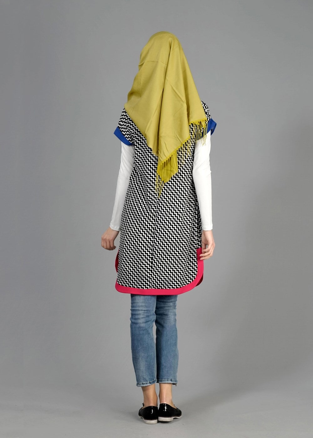 Tesettür giyim SİYAH T 4873 Moss Crep Tesettür Tunik-Alv Fashion