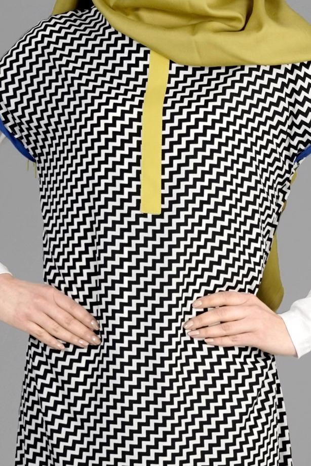 Tesettür giyim  T 4873 Moss Crep Tesettür Tunik-Alv Fashion - TRENDTESETTÜR