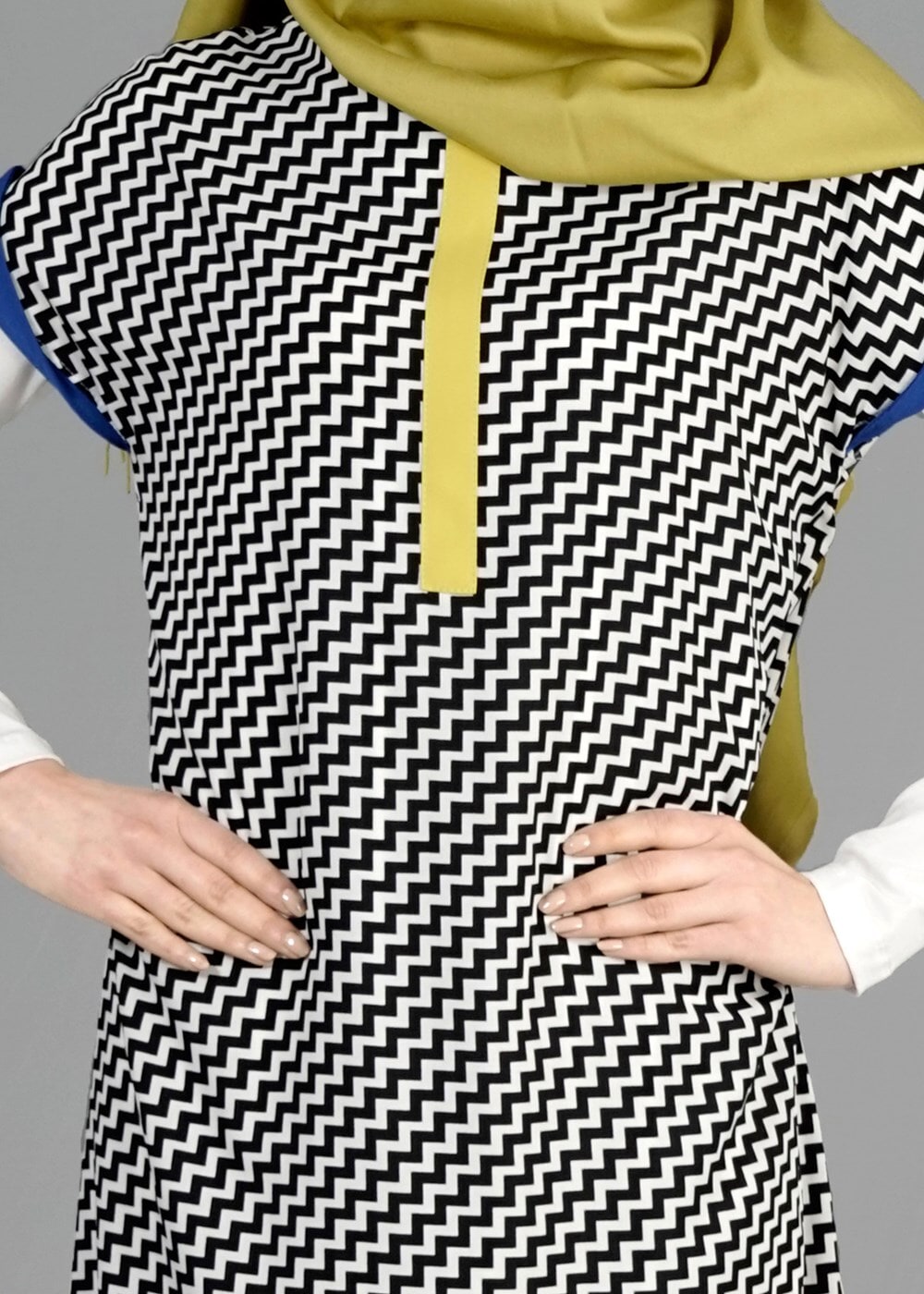 Tesettür giyim SİYAH T 4873 Moss Crep Tesettür Tunik-Alv Fashion