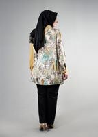 Tesettür giyim YEŞİL T 4918 Silky Crep Tesettür Tunik-Alv Fashion