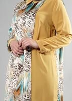 Tesettür giyim YEŞİL T 4918 Silky Crep Tesettür Tunik-Alv Fashion