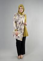 Tesettür giyim YEŞİL T 4918 Silky Crep Tesettür Tunik-Alv Fashion