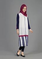 Tesettür giyim LACİVERT T 4925 İndila Tesettür Tunik-Alv Fashion