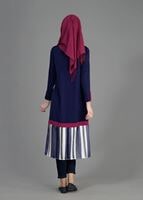 Tesettür giyim LACİVERT T 4925 İndila Tesettür Tunik-Alv Fashion