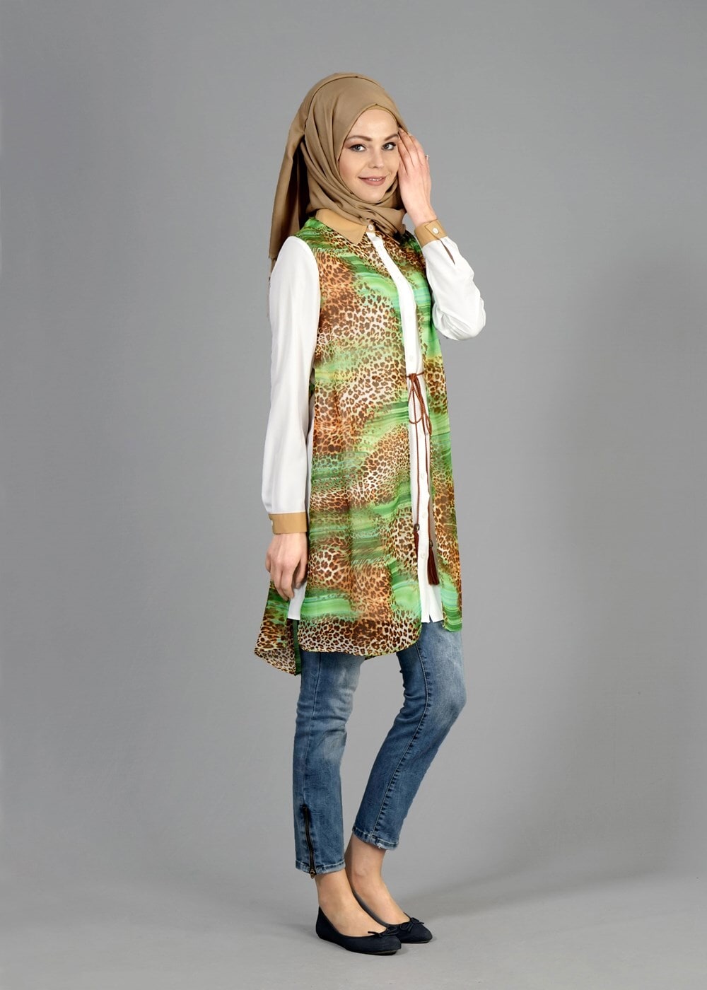 Tesettür giyim YEŞİL T 4947 Neptün Tesettür Tunik-Alv Fashion