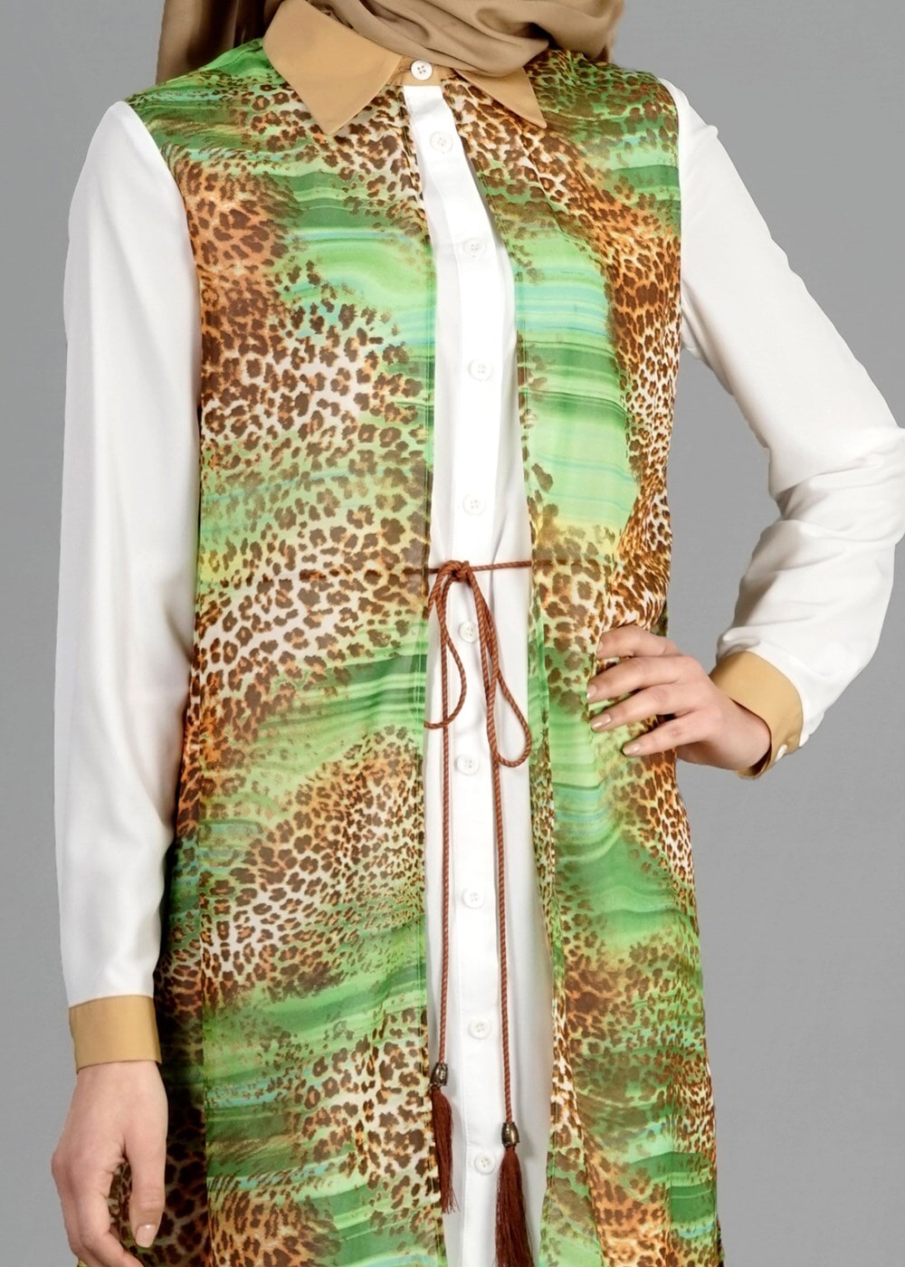 Tesettür giyim YEŞİL T 4947 Neptün Tesettür Tunik-Alv Fashion