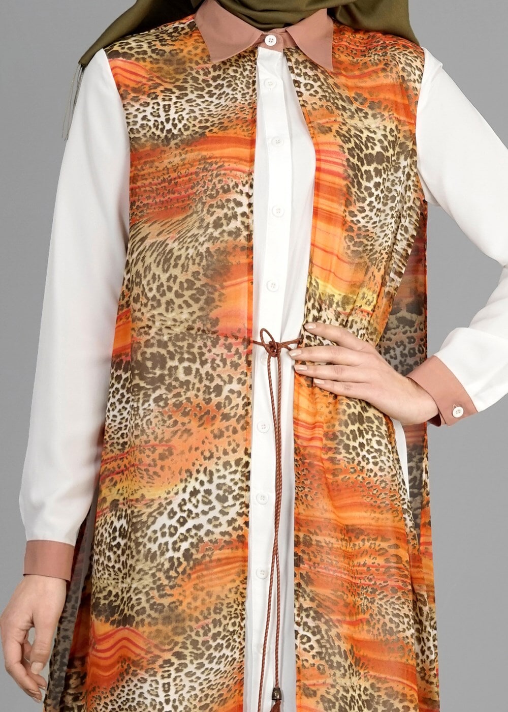 Tesettür giyim TURUNCU T 4947 Neptün Tesettür Tunik-Alv Fashion