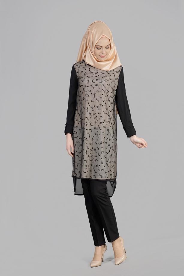 Tesettür giyim  T 4956 Rosa Tesettür Tunik-Alv Fashion - TRENDTESETTÜR