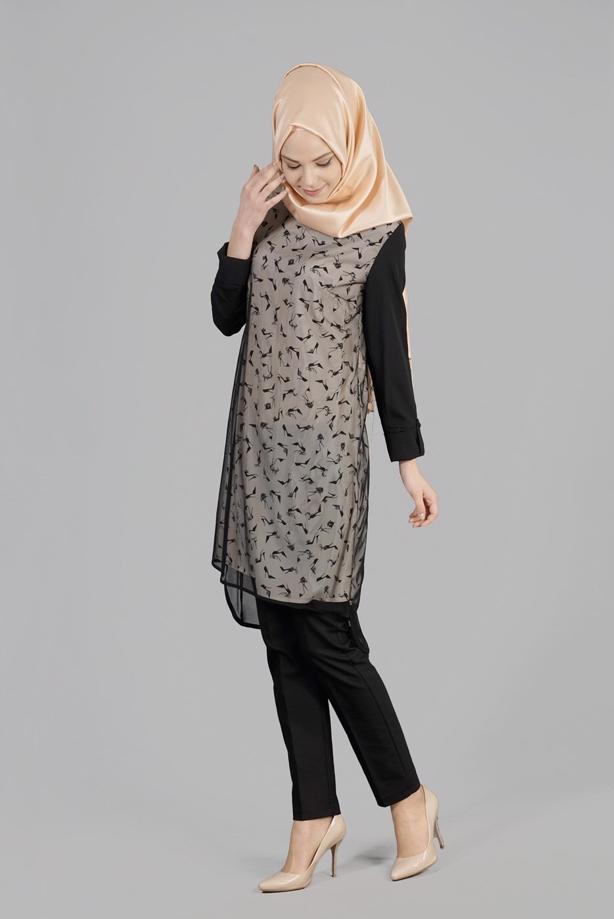 Tesettür giyim  T 4956 Rosa Tesettür Tunik-Alv Fashion - TRENDTESETTÜR