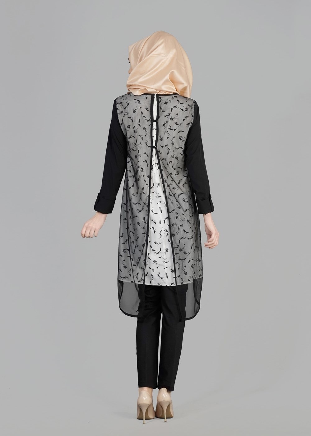 Tesettür giyim KREM T 4956 Rosa Tesettür Tunik-Alv Fashion