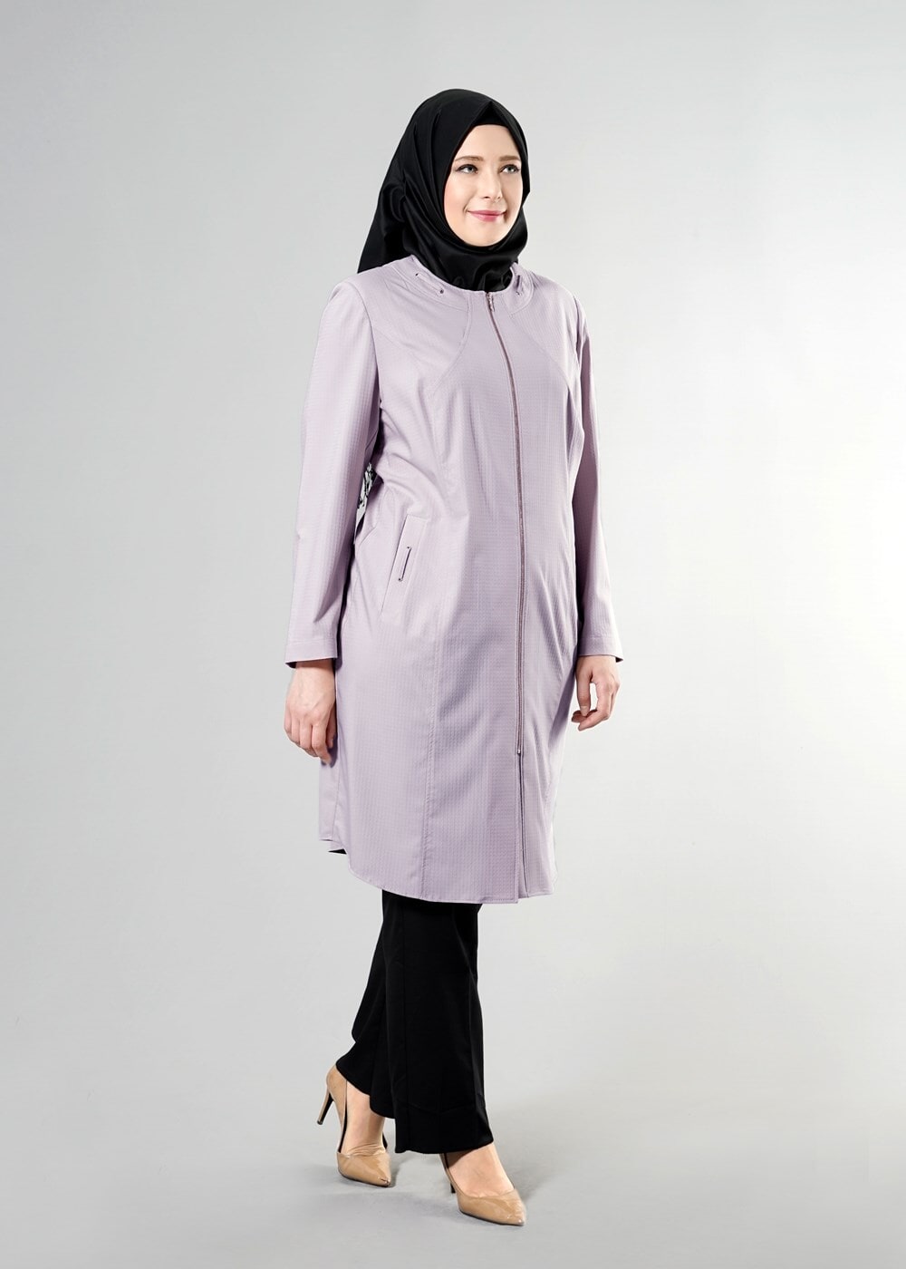 Hijab clothing POWDER T 1529-1 Söğüt Tesettür Trench-Alv Fashion