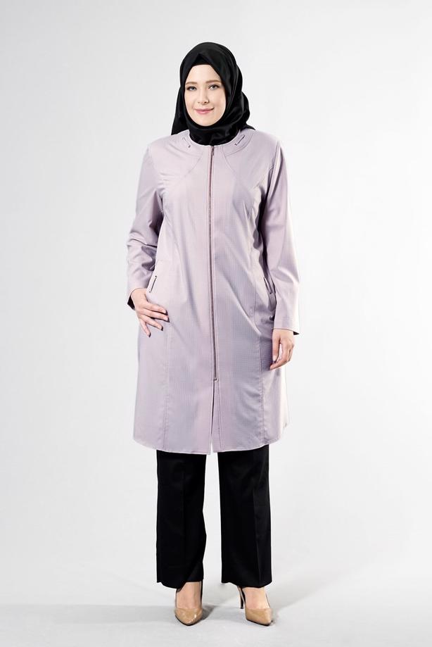Vêtements hijab POUDRE T 1529-1 Söğüt Tesettür Trench-Alv Fashion - TRENDTESETTÜR
