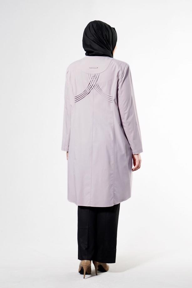 Vêtements hijab POUDRE T 1529-1 Söğüt Tesettür Trench-Alv Fashion - TRENDTESETTÜR