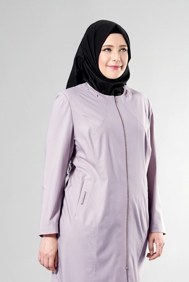 Vêtements hijab POUDRE T 1529-1 Söğüt Tesettür Trench-Alv Fashion - TRENDTESETTÜR