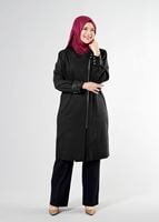 Hijab clothing BLACK T 1543 Natalia Tesettür Trench-Alv Fashion