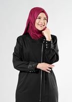 Tesettür giyim SİYAH T 1543 Natalia Tesettür Trench-Alv Fashion
