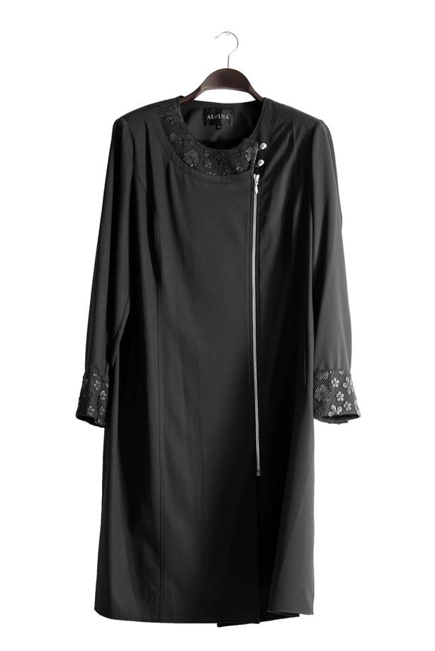 Vêtements hijab NOIR T 1543 Natalia Tesettür Trench-Alv Fashion - TRENDTESETTÜR