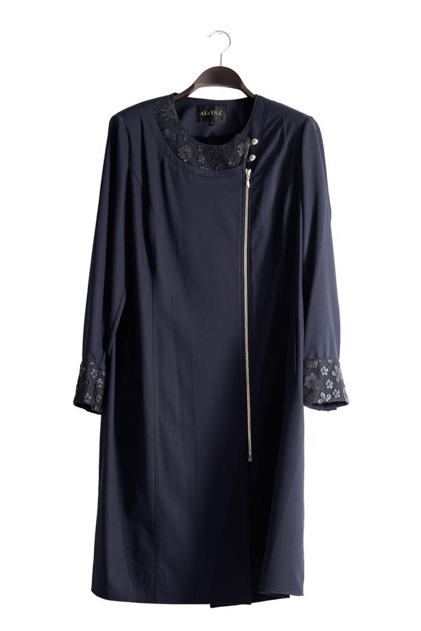 Vêtements hijab BLEU MARINE T 1543 Natalia Tesettür Trench-Alv Fashion - TRENDTESETTÜR