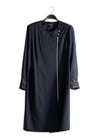 Hijab clothing NAVY BLUE T 1543 Natalia Tesettür Trench-Alv Fashion