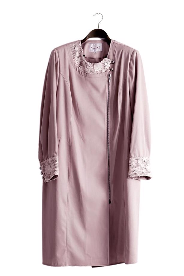 Vêtements hijab POUDRE T 1543 Natalia Tesettür Trench-Alv Fashion - TRENDTESETTÜR