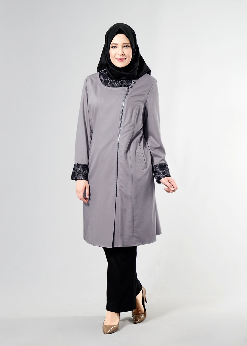 Hijab clothing SAND T 1543 Natalia Tesettür Trench-Alv Fashion