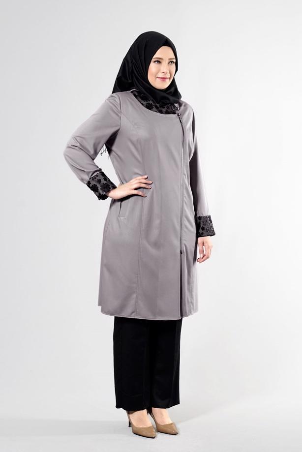 Vêtements hijab SABLE T 1543 Natalia Tesettür Trench-Alv Fashion - TRENDTESETTÜR