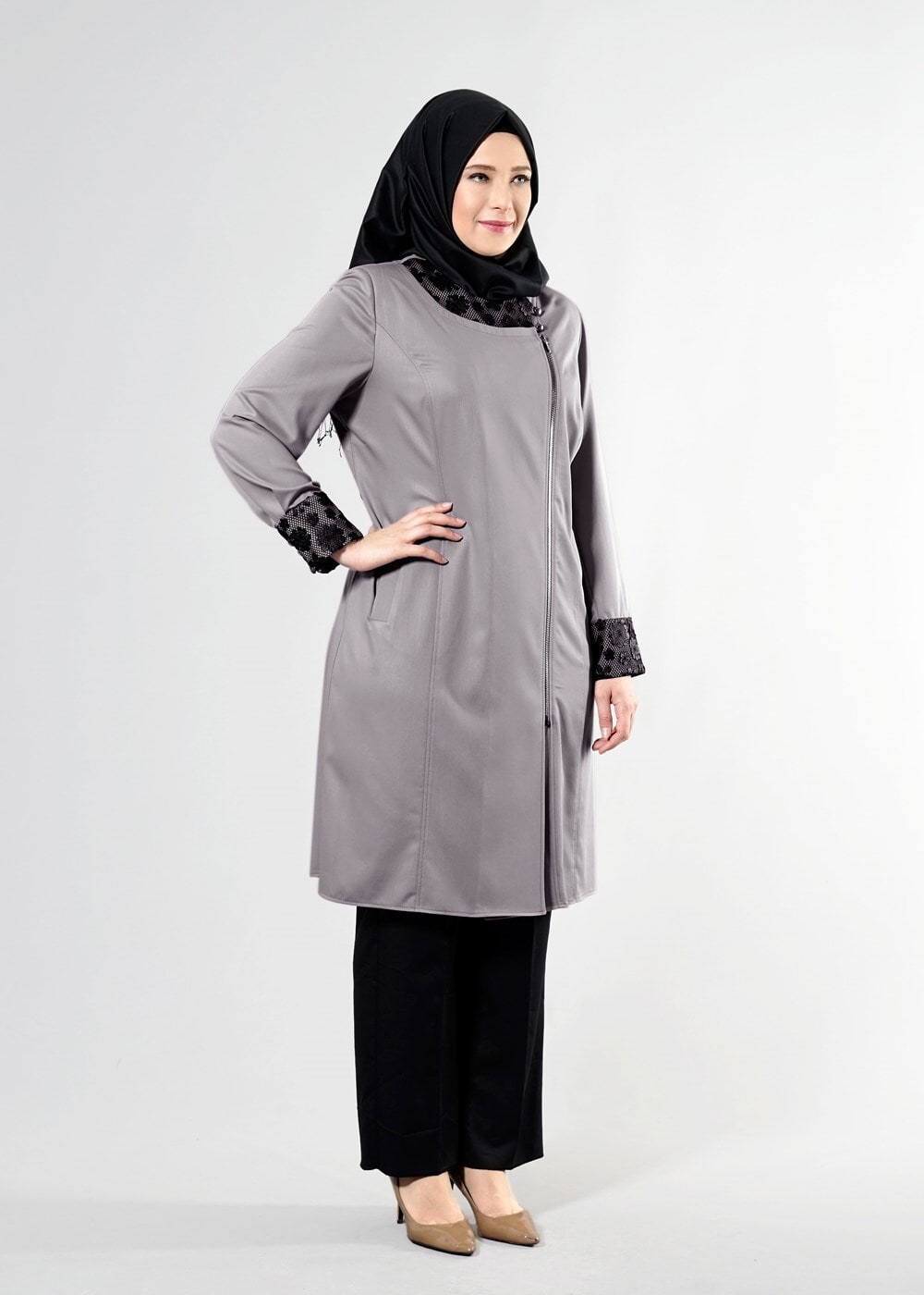 Hijab clothing SAND T 1543 Natalia Tesettür Trench-Alv Fashion