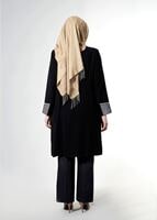 Hijab clothing BLACK T 1587 Esma Tesettür Trench-Alv Fashion