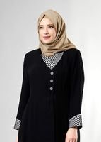 Tesettür giyim SİYAH T 1587 Esma Tesettür Trench-Alv Fashion