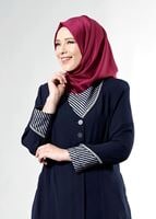 Tesettür giyim LACİVERT T 1587 Esma Tesettür Trench-Alv Fashion