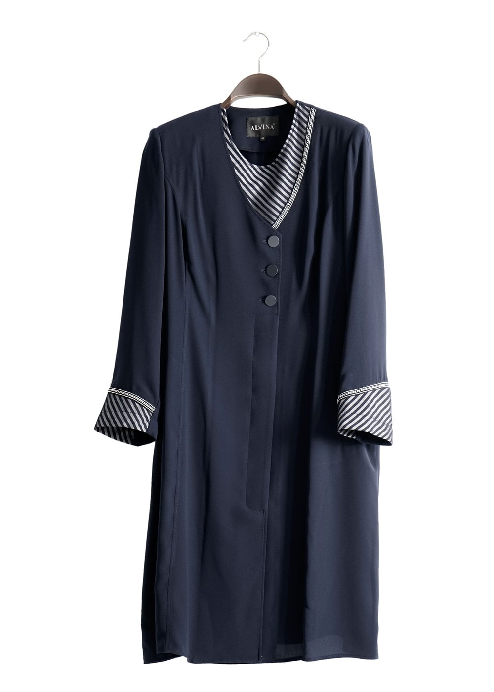 Hijab clothing NAVY BLUE T 1587 Esma Tesettür Trench-Alv Fashion