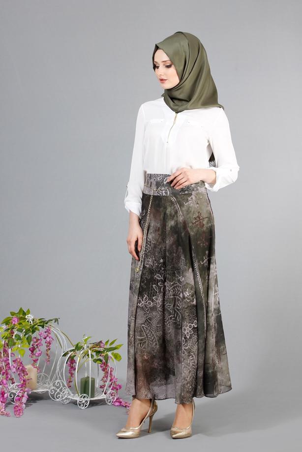 Vêtements hijab  T 2405 Yüceller Mevlana Şifon Etek - TRENDTESETTÜR