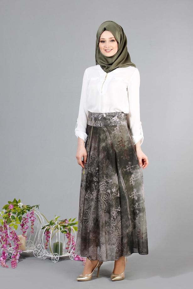 Vêtements hijab  T 2405 Yüceller Mevlana Şifon Etek - TRENDTESETTÜR