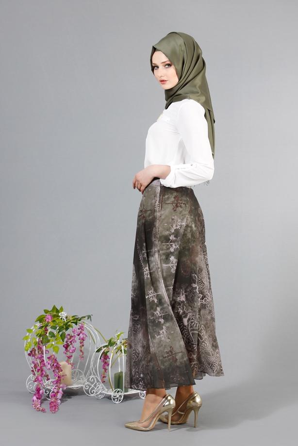 Vêtements hijab  T 2405 Yüceller Mevlana Şifon Etek - TRENDTESETTÜR