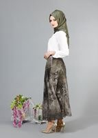 Vêtements hijab KAKI T 2405 Yüceller Mevlana Şifon Etek