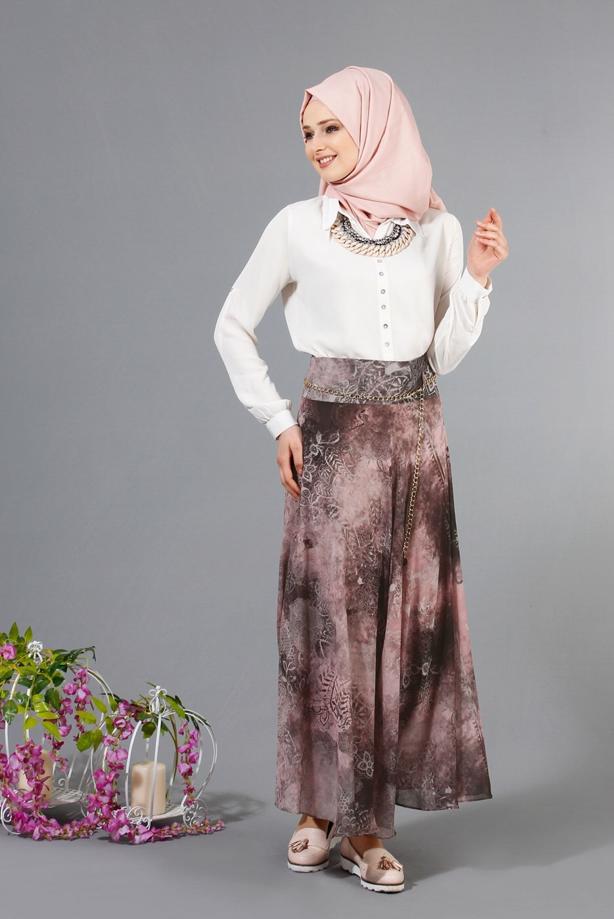 Vêtements hijab  T 2405 Yüceller Mevlana Şifon Etek - TRENDTESETTÜR