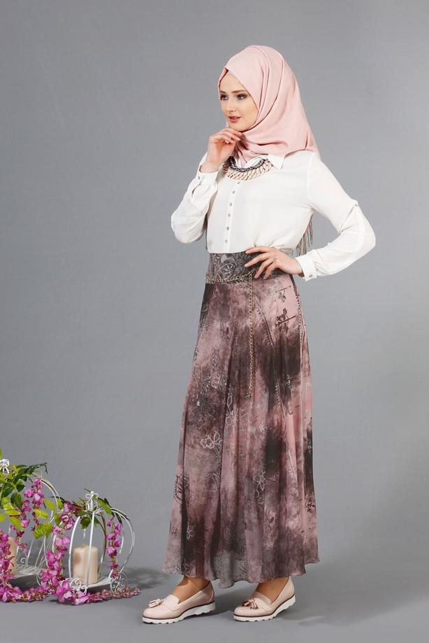 Vêtements hijab  T 2405 Yüceller Mevlana Şifon Etek - TRENDTESETTÜR