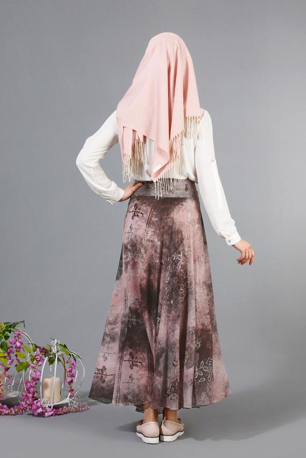 Vêtements hijab  T 2405 Yüceller Mevlana Şifon Etek - TRENDTESETTÜR