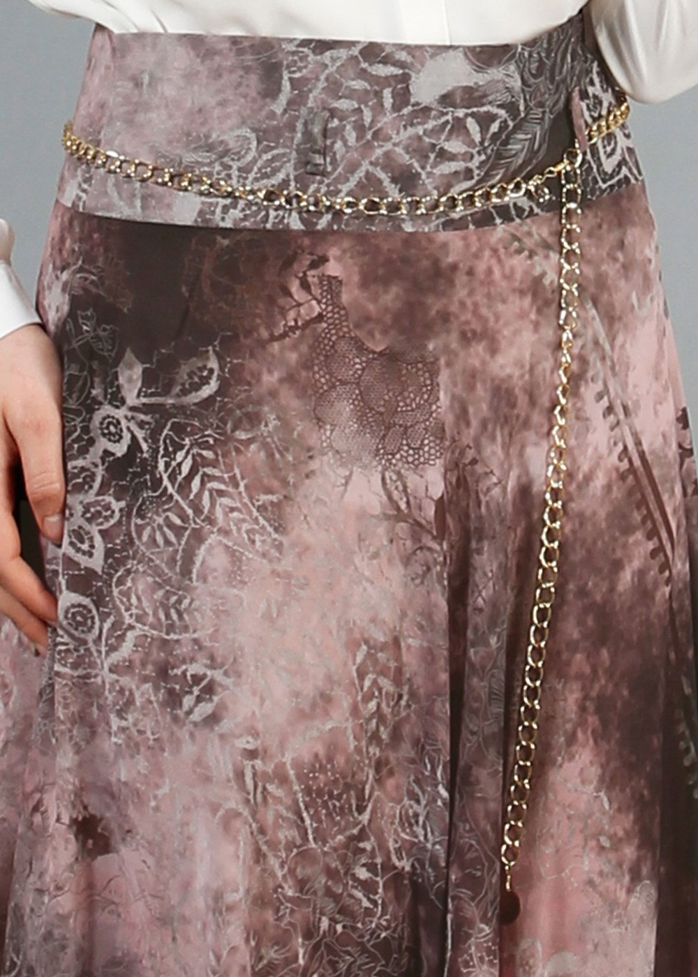 Hijab clothing POWDER T 2405 Yüceller Mevlana Şifon Etek