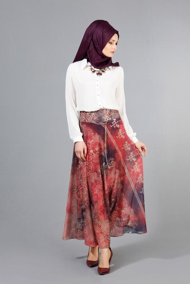 Vêtements hijab  T 2405 Yüceller Mevlana Şifon Etek - TRENDTESETTÜR