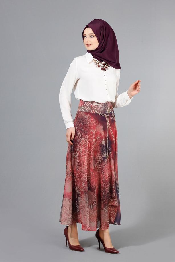 Vêtements hijab  T 2405 Yüceller Mevlana Şifon Etek - TRENDTESETTÜR