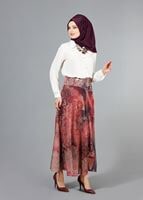 Vêtements hijab POURPRE T 2405 Yüceller Mevlana Şifon Etek