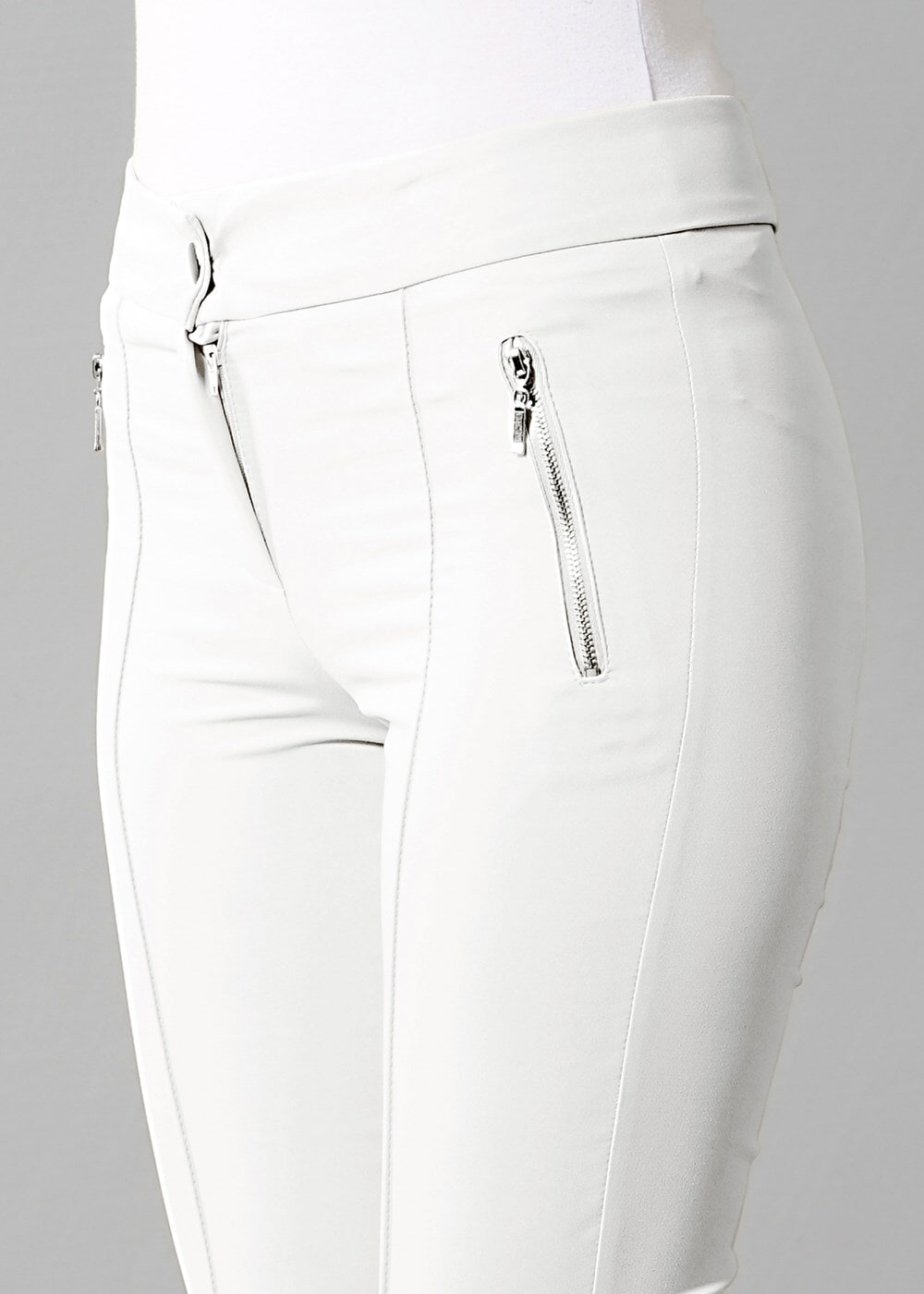 Hijab clothing CREAM T 2723 Yüceller Fermuar Detaylı Pantolon