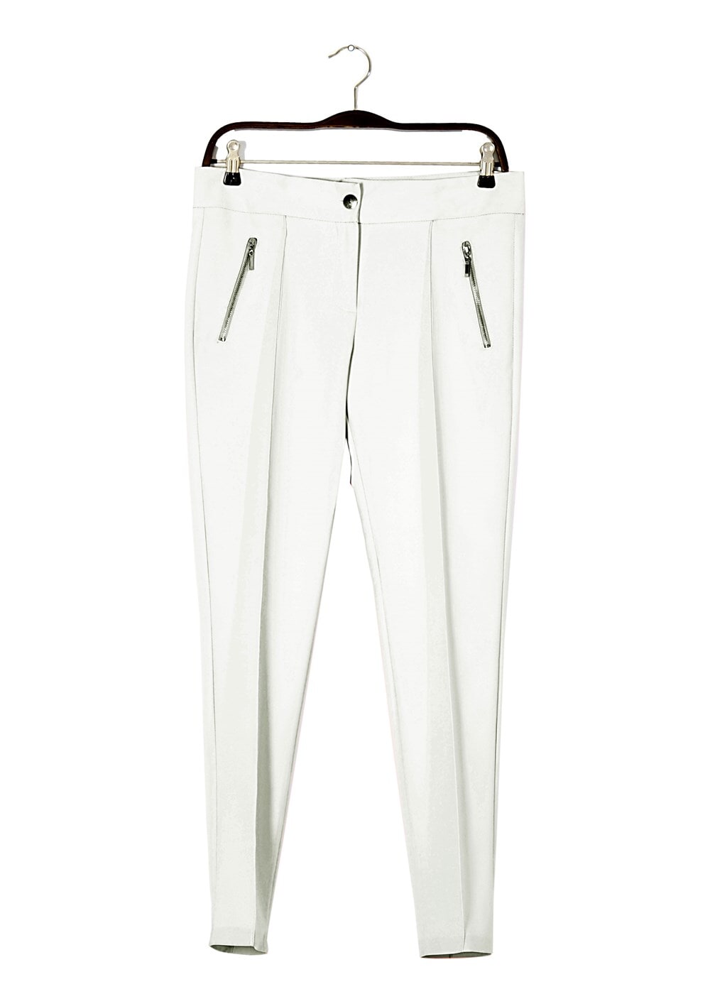 Hijab clothing CREAM T 2723 Yüceller Fermuar Detaylı Pantolon