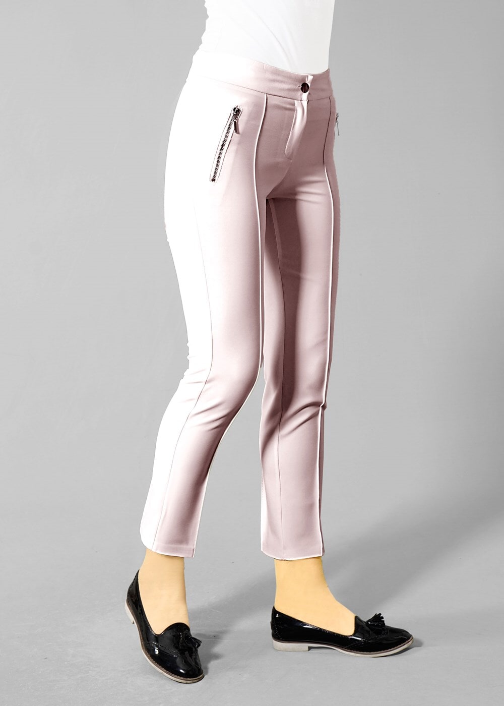 Vêtements hijab ÉCRU T 2723 Yüceller Fermuar Detaylı Pantolon