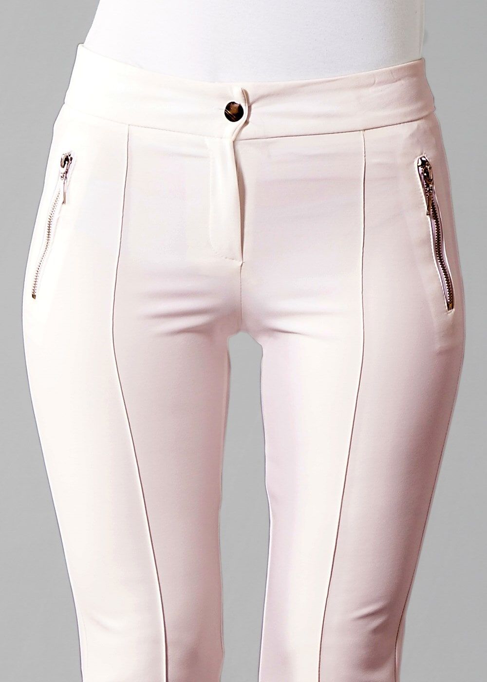 Vêtements hijab ÉCRU T 2723 Yüceller Fermuar Detaylı Pantolon