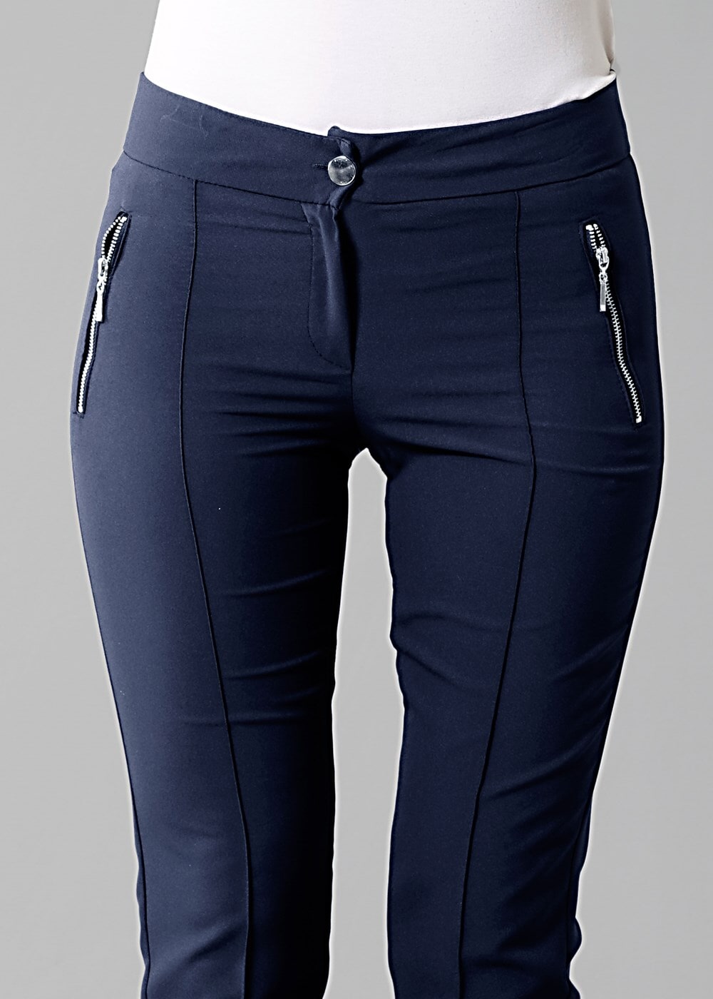 Hijab clothing NAVY BLUE T 2723 Yüceller Fermuar Detaylı Pantolon